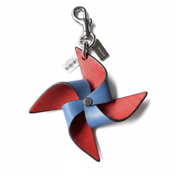 Coach novelty Leather Pinwheel Keychain - Picture 1 of 6